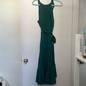 CALVIN KLEIN HALTER MIDI GREEN DRESS SIZE 10